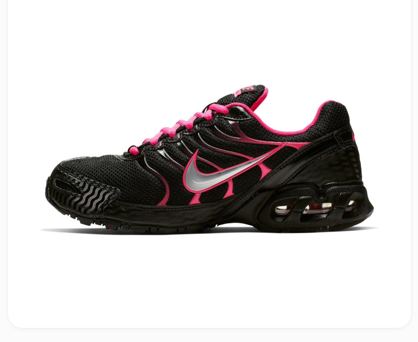 Nike Air Max Torch 4 Black & Hot Pink Sneakers with Silver Swoosh