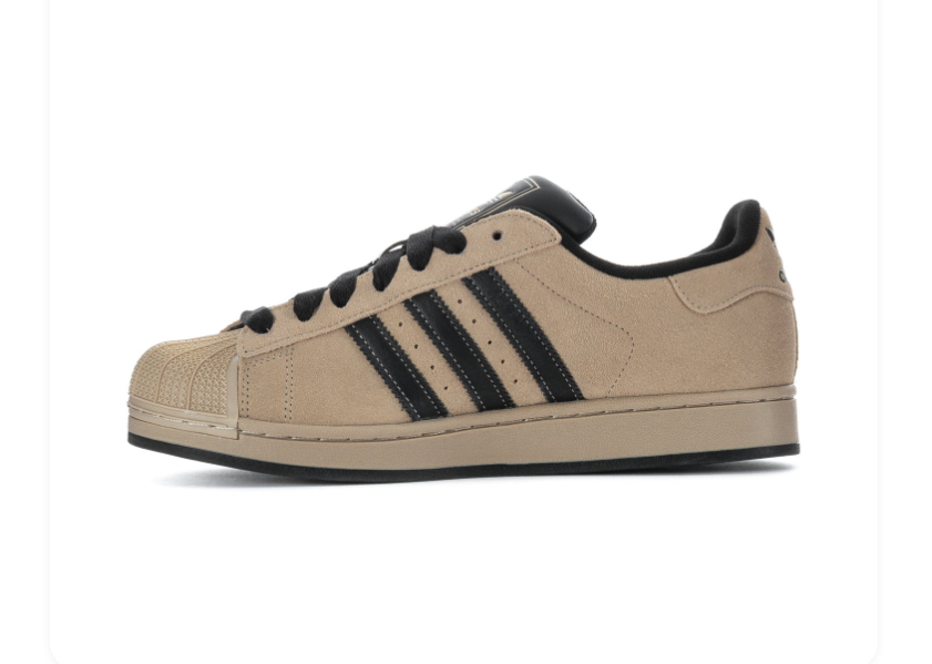 adidas Superstar Beige & Black Shell-Toe Sneakers