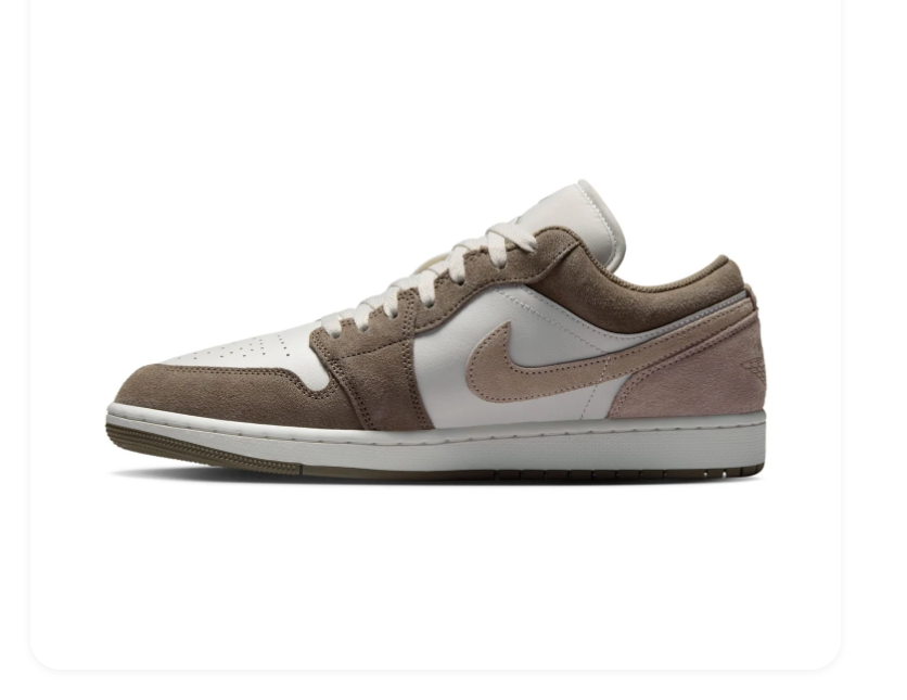 Air Jordan 1 Low Taupe & White Sneakers
