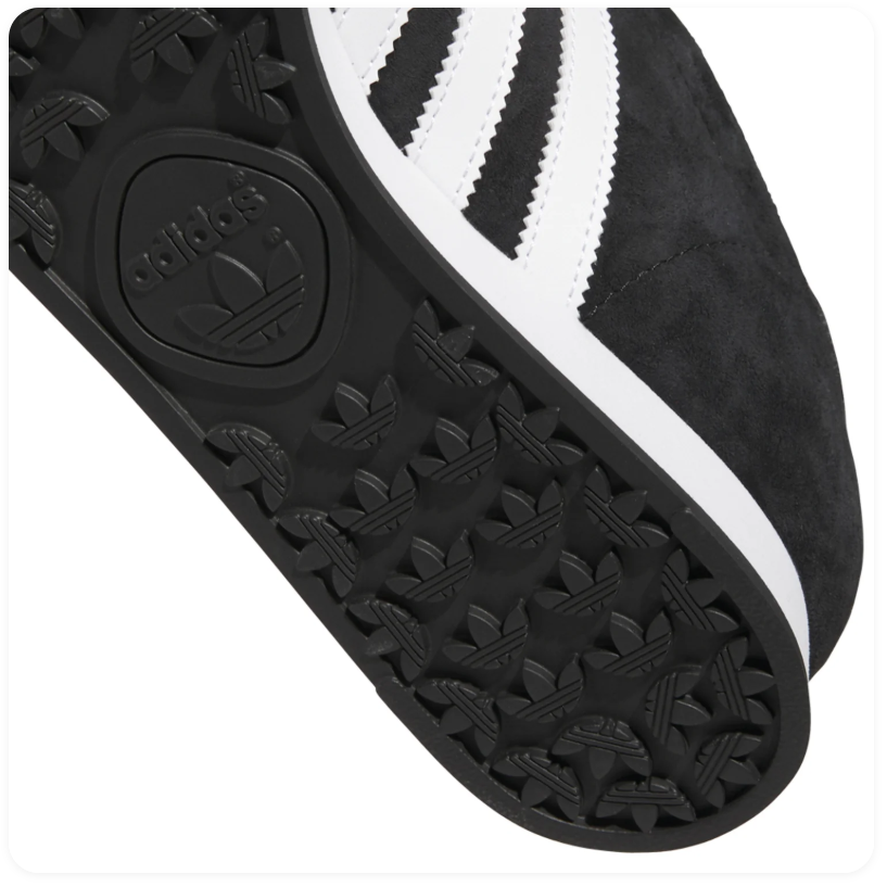 adidas Samoa Black & White Sneakers with Textured Toe Bumper