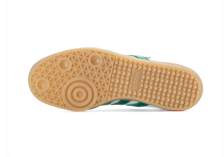 adidas Samba White & Green Sneakers with Grey Toe & Gum Sole