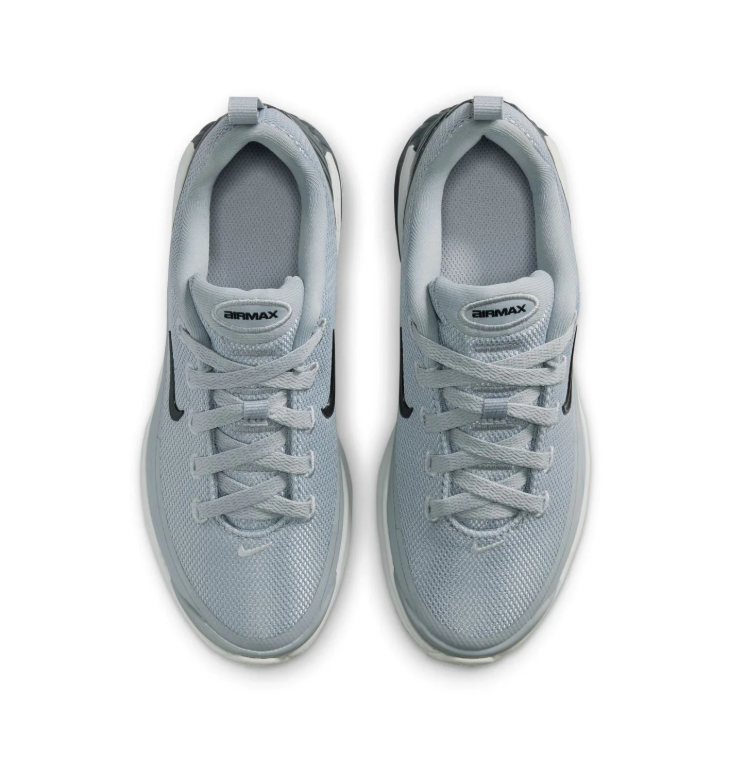 Nike Air Max Light Grey Mesh Sneakers with Black Heel Accents