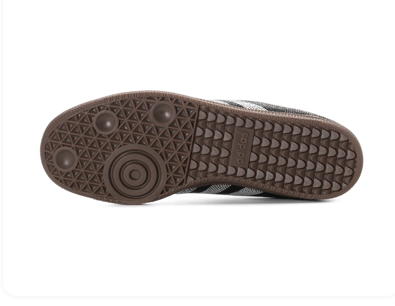 adidas Black & Silver Rhinestone-Style Sneakers with Brown Sole