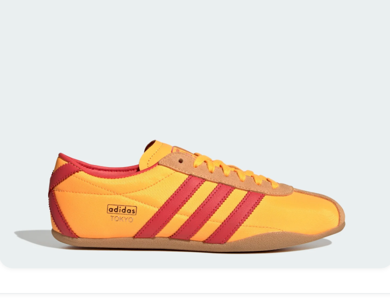 adidas Tokyo Golden Yellow & Red Low-Profile Sneakers with Gum Sole