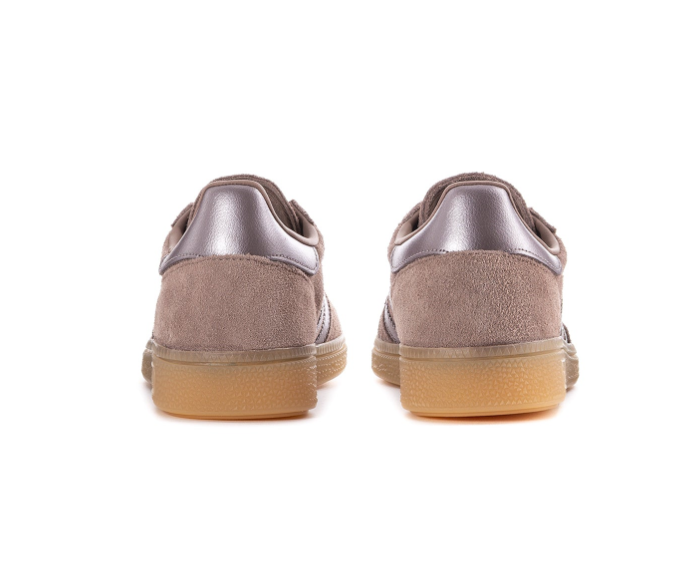 adidas Handball Spezial Taupe Sneakers with Metallic Stripes & Gum Sole