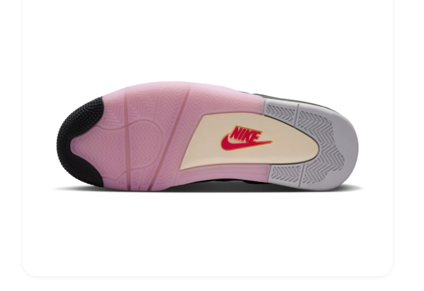 Air Jordan 4 White & Pink Sneakers with Gradient Accents