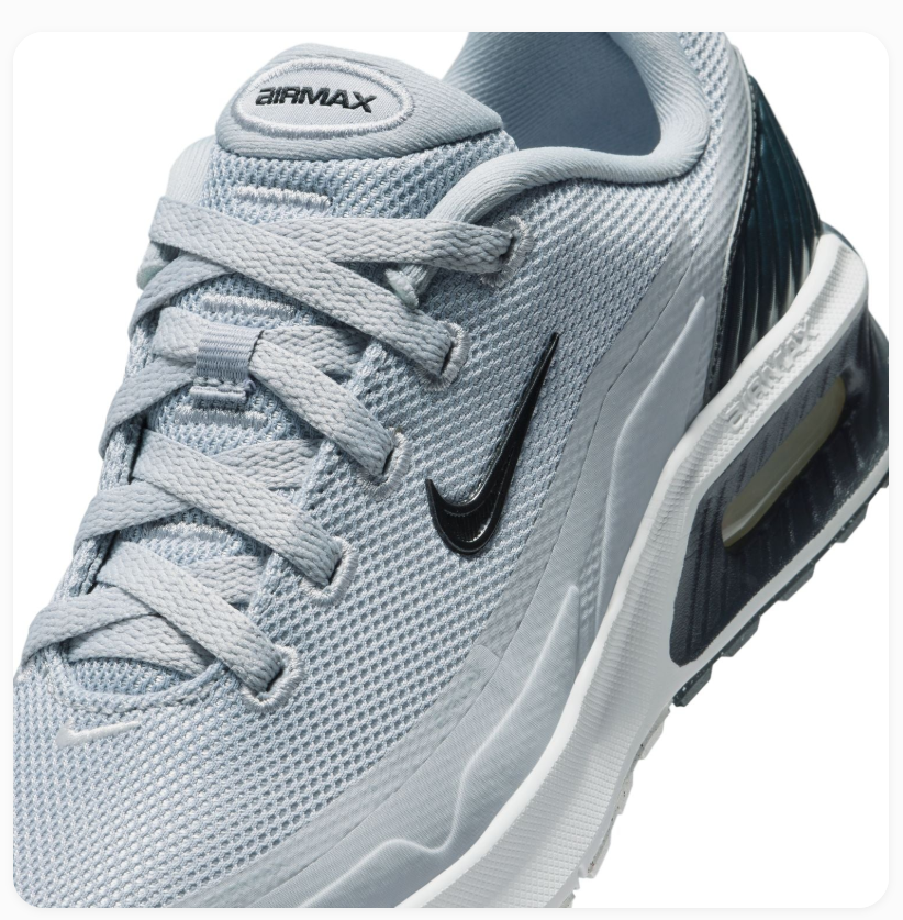 Nike Air Max Light Grey Mesh Sneakers with Black Heel Accents