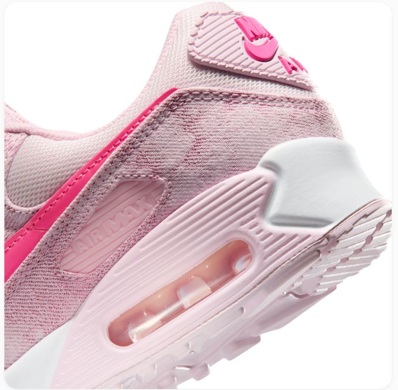 Nike Air Max 90 Pink Sneakers with Hot Pink Swoosh