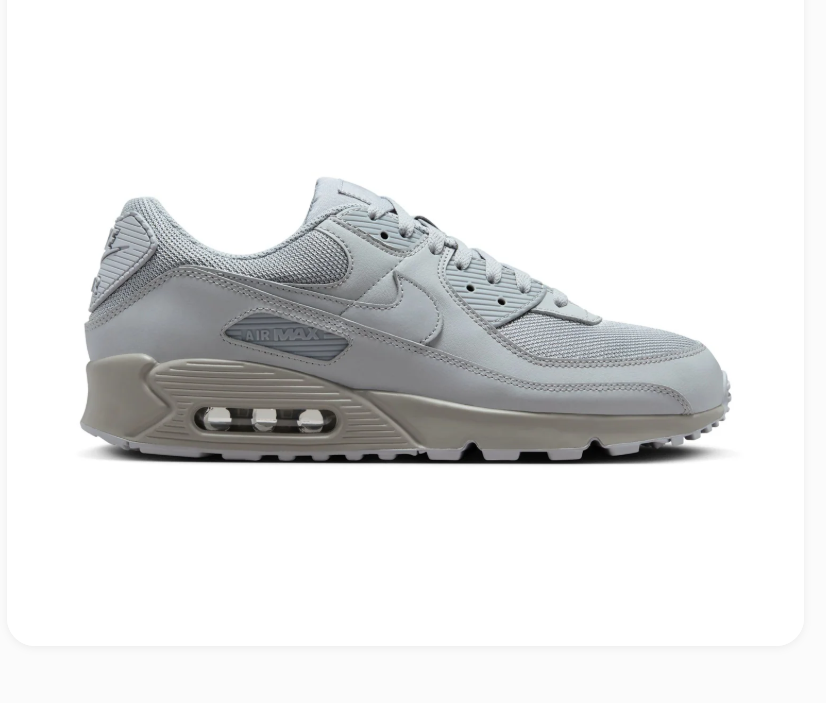 Nike Air Max 90 Light Grey Tonal Sneakers
