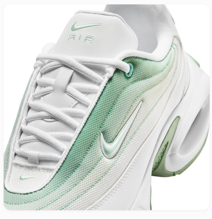 Nike Air Max White & Mint Green Wave-Layered Sneakers