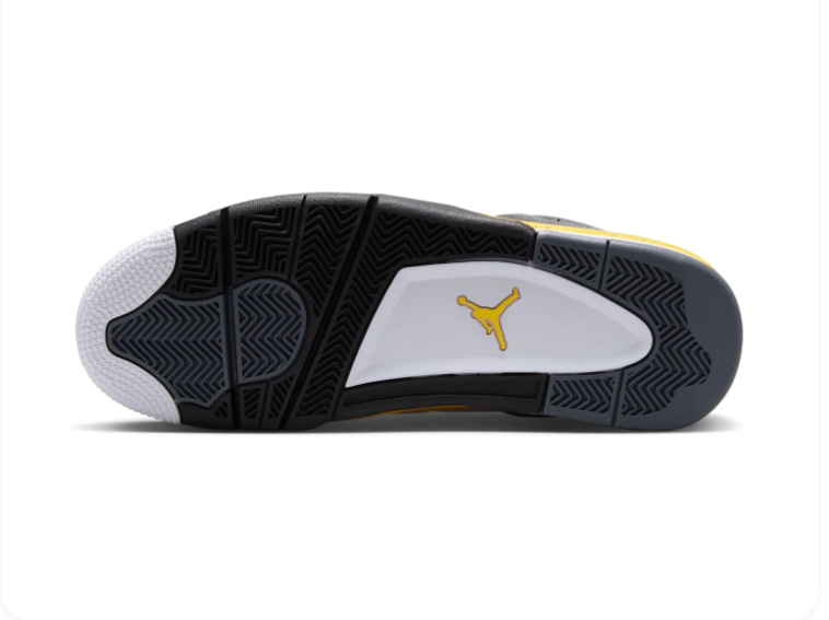 Air Jordan 4 White & Yellow Sneakers with Black Accents