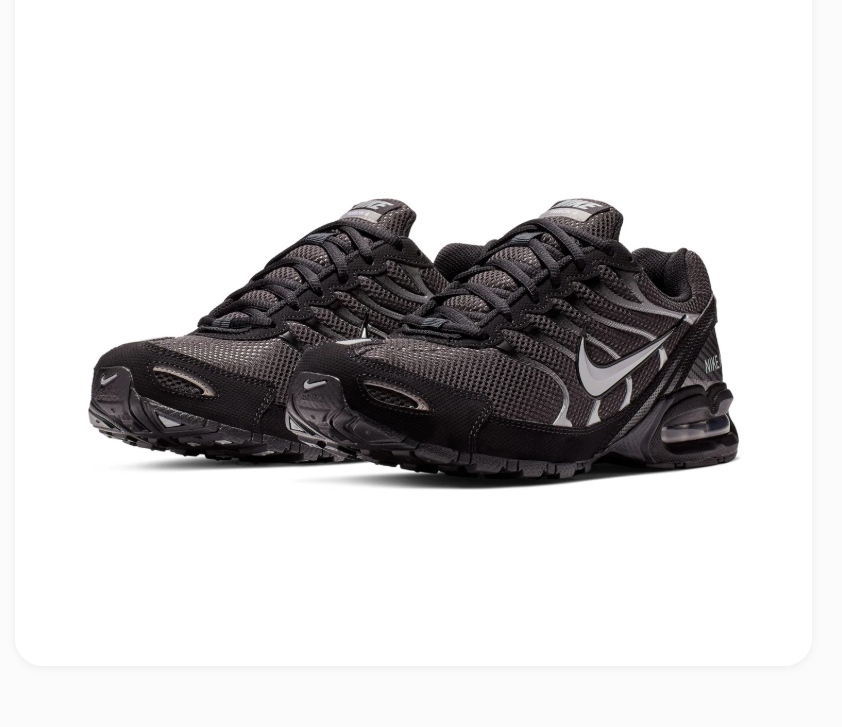 Nike Air Max Black & Charcoal Mesh Sneakers with Silver Accents