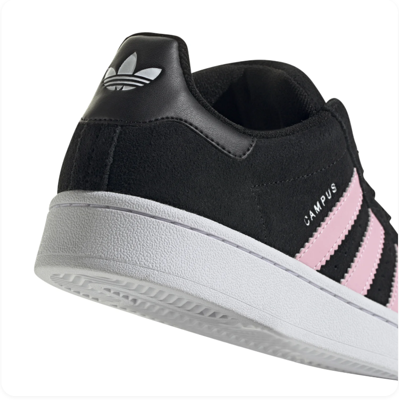 adidas Campus Black & Light Pink Sneakers with White Sole