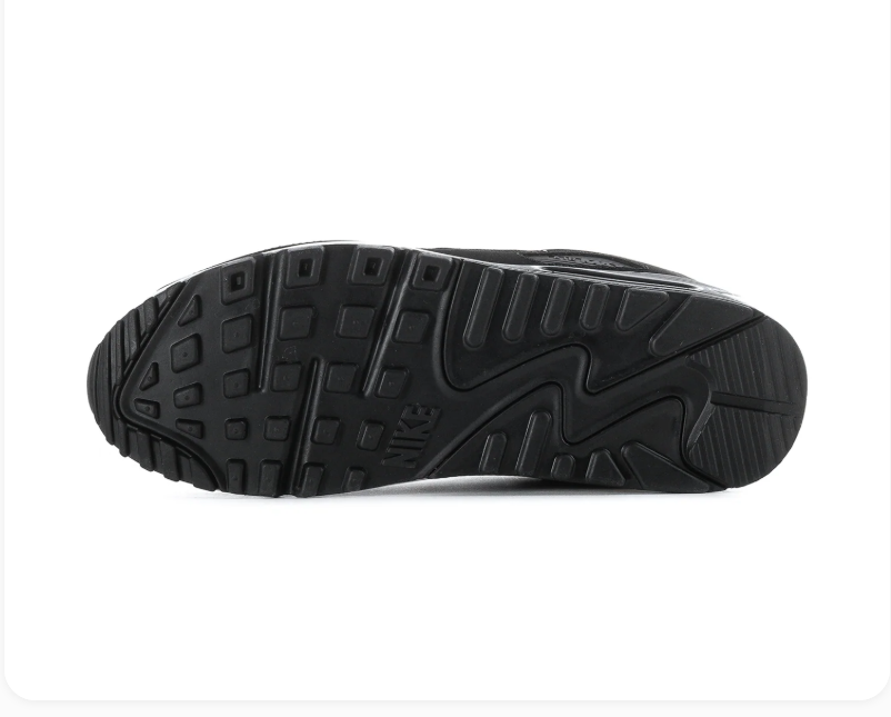 Nike Air Max 90 Black & Charcoal Sneakers with White Swoosh