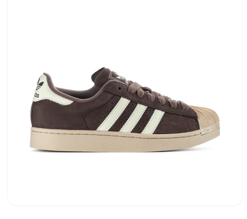 adidas Superstar Brown & Cream Shell-Toe Sneakers
