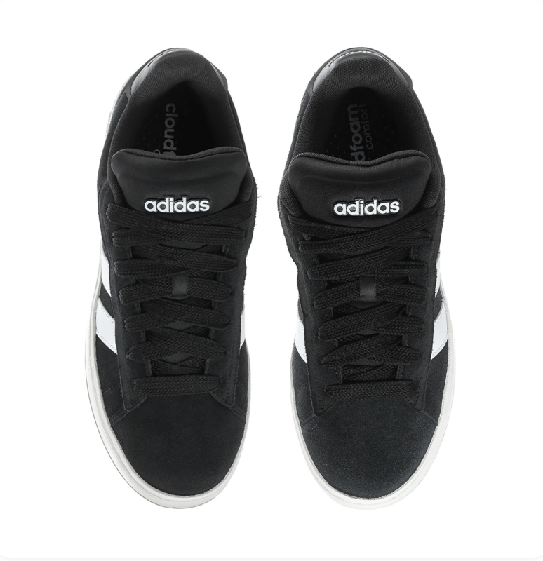adidas Black & White Low-Top Sneakers with Gum Outsole