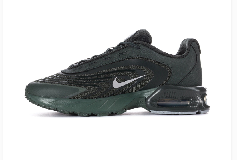 Nike Air Max Dark Green & Black Sneakers with Silver Swoosh
