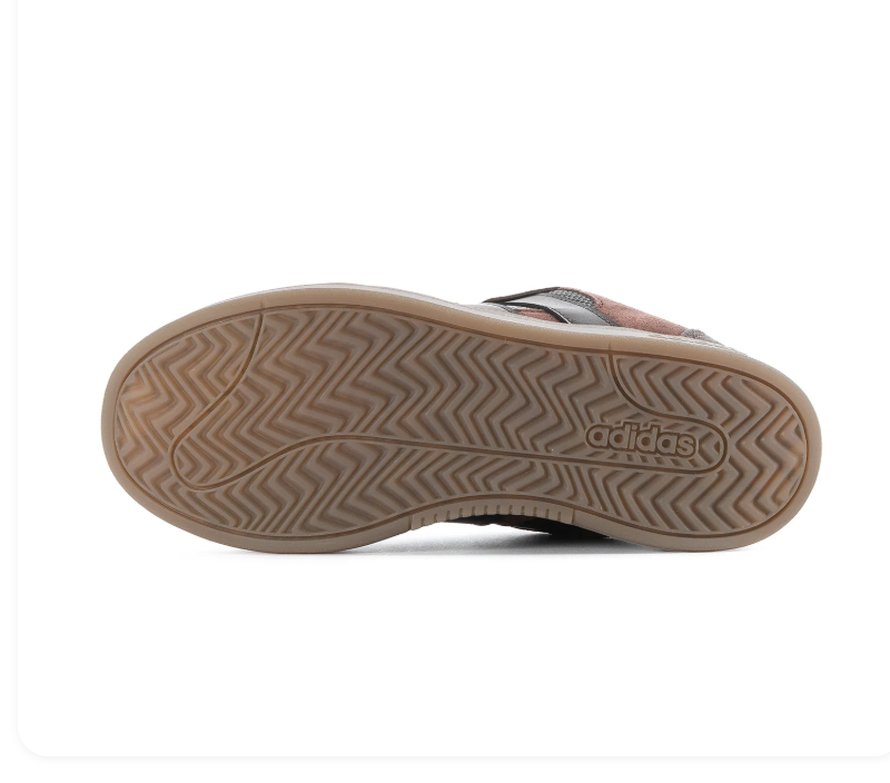 adidas Brown & Grey Low-Top Sneakers with Dark Stripes & Gum Sole