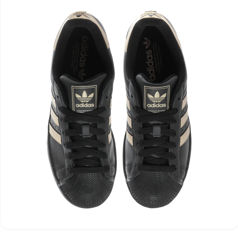 adidas Superstar Black & Cream Shell-Toe Sneakers