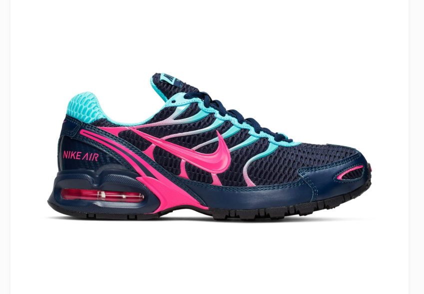 Nike Air Max Torch 4 Navy Sneakers with Aqua & Hot Pink Accents