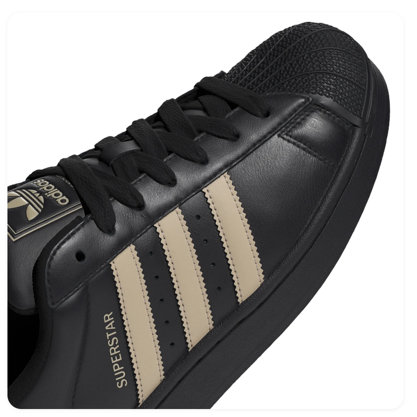 adidas Superstar Black & Cream Shell-Toe Sneakers