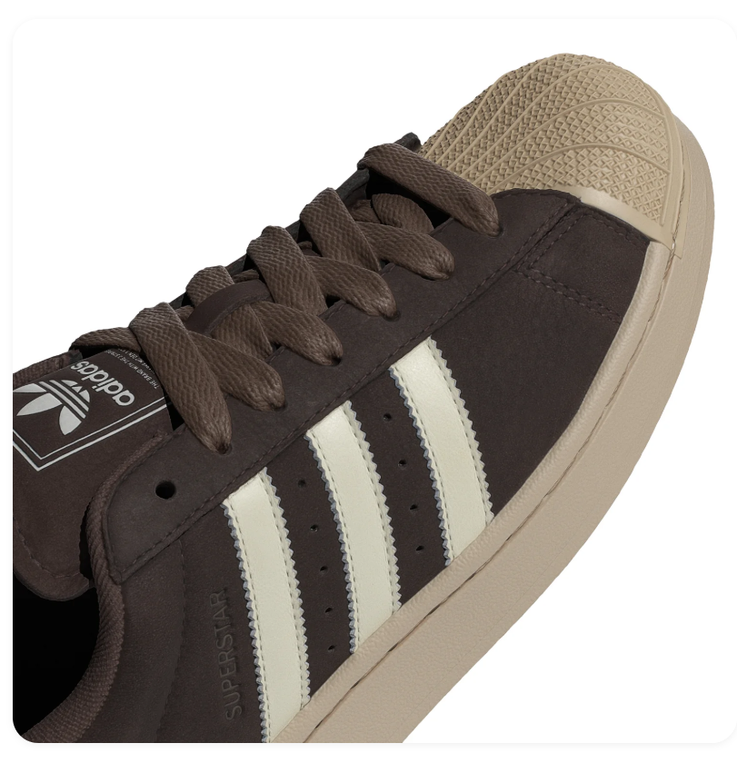 adidas Superstar Brown & Cream Shell-Toe Sneakers