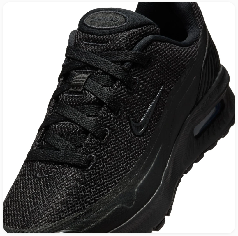 Nike Air Max All-Black Mesh Sneakers with Heel Pull Tabs