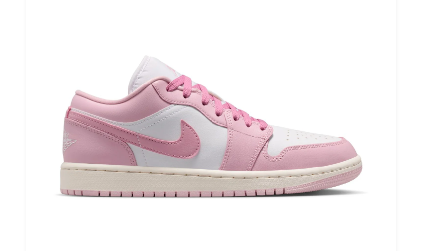 Air Jordan 1 Low Pink & White Sneakers