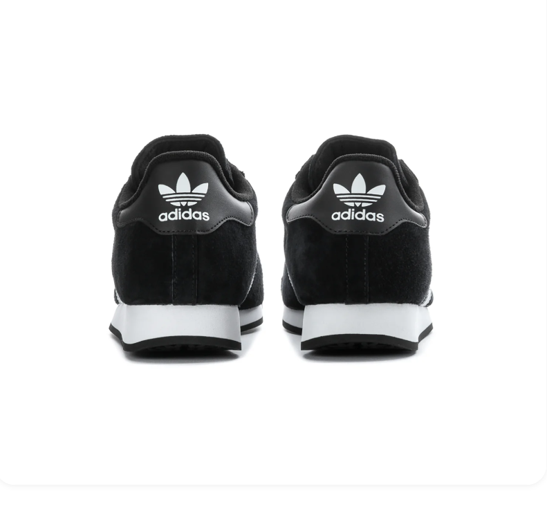 adidas Samoa Black & White Sneakers with Textured Toe Bumper