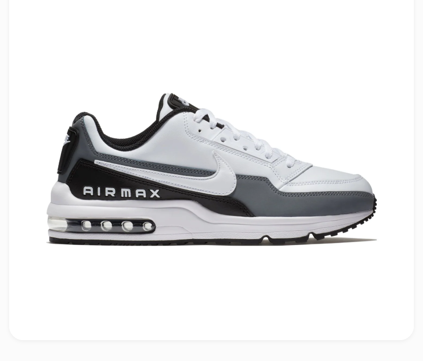 Nike Air Max White & Grey Sneakers with Black Heel Accents