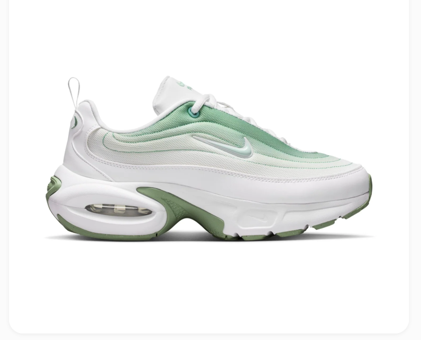 Nike Air Max White & Mint Green Wave-Layered Sneakers
