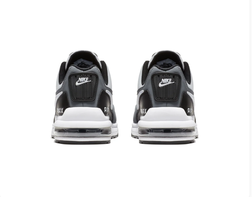 Nike Air Max White & Grey Sneakers with Black Heel Accents